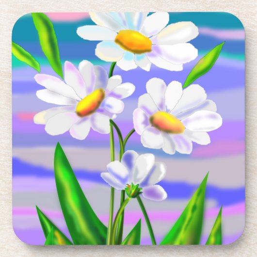 Dessous de verre Fleurs marguerites (Devant)