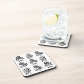 Dessous-de-verre Fleurs monochromes en noir et blanc (Côté Droit)