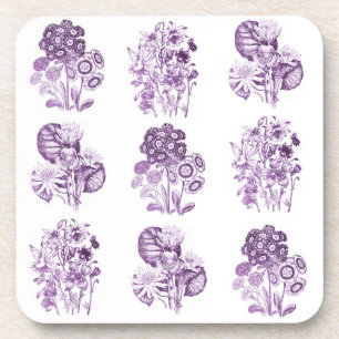 Dessous-de-verre Fleurs monochromes en violet