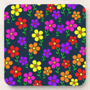 Dessous-de-verre Fleurs multicolores motif floral