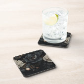Dessous-de-verre Fleurs noires et blanches (Côté Droit)