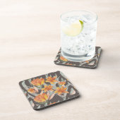 Dessous-de-verre fleurs orange (Côté Droit)
