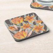 Dessous-de-verre fleurs orange (Côté gauche)