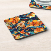 Dessous-de-verre Fleurs orange Partout (Côté gauche)