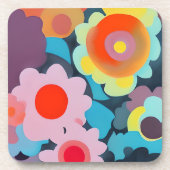 Dessous-de-verre Fleurs rétro mod  (Devant)