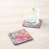 Dessous-de-verre Fleurs roses (Côté Droit)