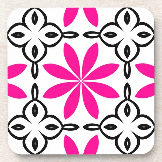 Dessous-de-verre Fleurs roses chaudes (Devant)