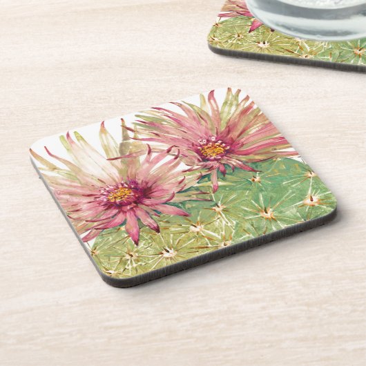 Dessous-de-verre Fleurs roses de cactus (Côté gauche)