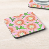 Dessous-de-verre Fleurs roses et vertes (Côté gauche)