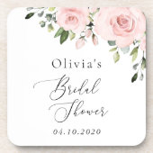 Dessous-de-verre Fleurs Rouges, Fleurs Roses, Boho, Fête des mariée (Devant)