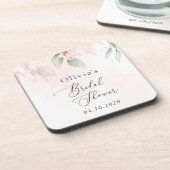 Dessous-de-verre Fleurs Rouges, Fleurs Roses, Boho, Fête des mariée (Côté gauche)