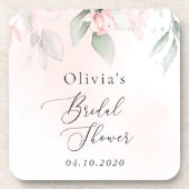 Dessous-de-verre Fleurs Rouges, Fleurs Roses, Boho, Fête des mariée (Devant)