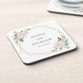 Dessous-de-verre Fleurs Rouges, Fleurs Roses, Verdure, Mariage (Côté gauche)