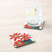 Dessous-de-verre Fleurs rouges lunaires (Côté Droit)