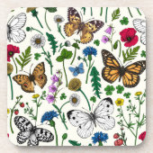 Dessous-de-verre Fleurs sauvages et papillons (Devant)