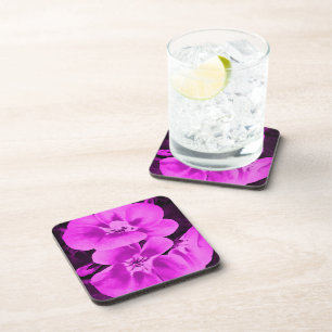Dessous-de-verre Fleurs tropicales rose vif