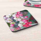 Dessous-de-verre Fleurs tropicales roses et blanches rouges (Côté gauche)