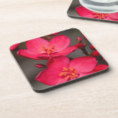 Dessous-de-verre Fleurs tropicales rouges et roses de Fidji (Côté gauche)