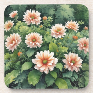 Dessous-de-verre Fleurs Verdure Élégant Aquarelle