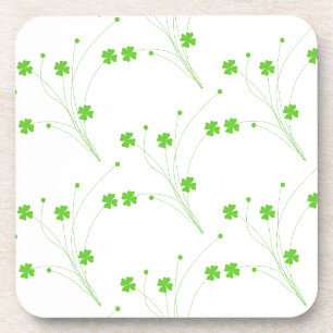 Dessous-de-verre Fleurs vertes printanières lumineuses, petite impr