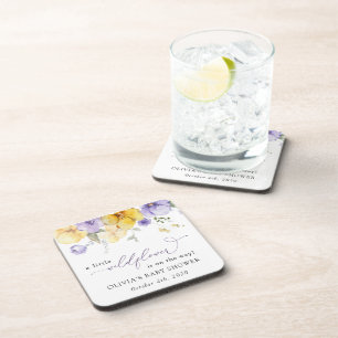 Dessous-de-verre Fleurs violettes, Fleurs Jaunes, Boho, Baby shower