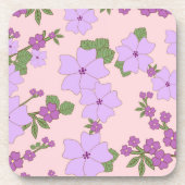 Dessous-de-verre Fleurs Violettes, Modèle Floral, Motif De Fleurs (Devant)