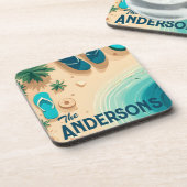 Dessous-de-verre Flip Flops on the Beach Signature (Côté gauche)