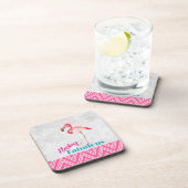 Dessous-de-verre Flocking Fabulous Pun avec Flamant rose rose (Côté Droit)