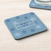 Dessous-de-verre Flocon de neige saisonnier avec monogramme (Côté gauche)