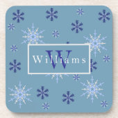 Dessous-de-verre Flocon de neige saisonnier avec monogramme (Devant)