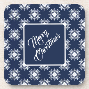 Dessous-de-verre Flocons de neige de Noël bleu poussiéreux