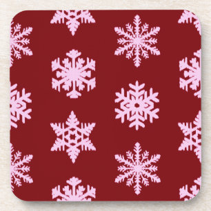 Dessous-de-verre Flocons de neige Ikat - Vin de Bourgogne et rose