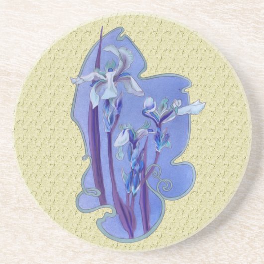 Dessous de verre Floral Art Irises Bleu (Devant)