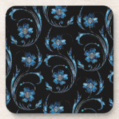 Dessous-de-verre Floral bleu Shimmer 2 (Devant)
