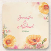 Dessous-de-verre Floral Boho Mariage aquarelle (Devant)