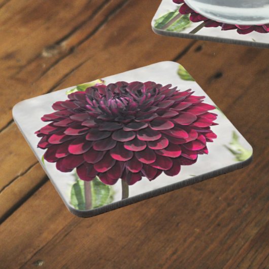 Dessous-de-verre Floral de dahlia rouge foncé