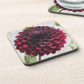 Dessous-de-verre Floral de dahlia rouge foncé (Côté gauche)