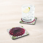 Dessous-de-verre Floral de dahlia rouge foncé (Côté Droit)