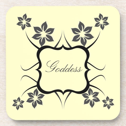 Dessous de verre Floral de déesse, gris foncé (Devant)