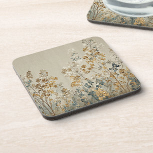 Dessous-de-verre floral de prairie ambre