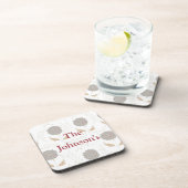 Dessous-de-verre Floral Grey et Bourgogne (Côté Droit)