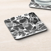 Dessous-de-verre Floral noir blanc (Côté gauche)