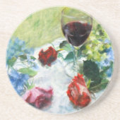 Dessous de verre floraux de grès de vin (Devant)