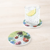 Dessous de verre floraux de grès de vin (Côté)