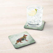 Dessous-de-verre Flore de Chien Berger Allemand Sur Vert (Côté Droit)