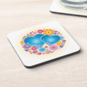 Dessous-de-verre Flore du coeur bleu (Côté gauche)