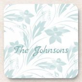 Dessous-de-verre Flore subtile en blues (Devant)