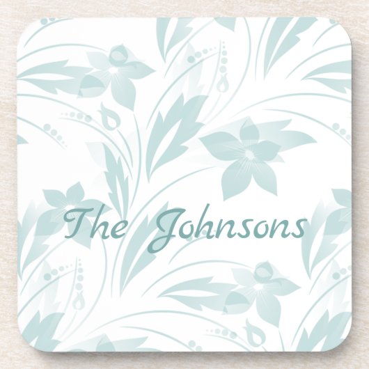 Dessous-de-verre Flore subtile en blues (Devant)