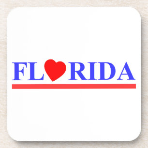 Dessous-de-verre Florida coeur rouge