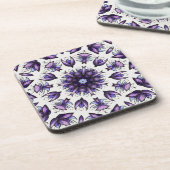 Dessous-de-verre Flower Mandala Abstract Kaleidoscopic Pattern (Côté gauche)